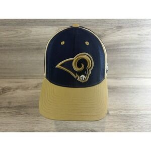 Vintage Reebok St. Louis Rams Strap Back NFL Equipment Hat Y2K Blue White Gold